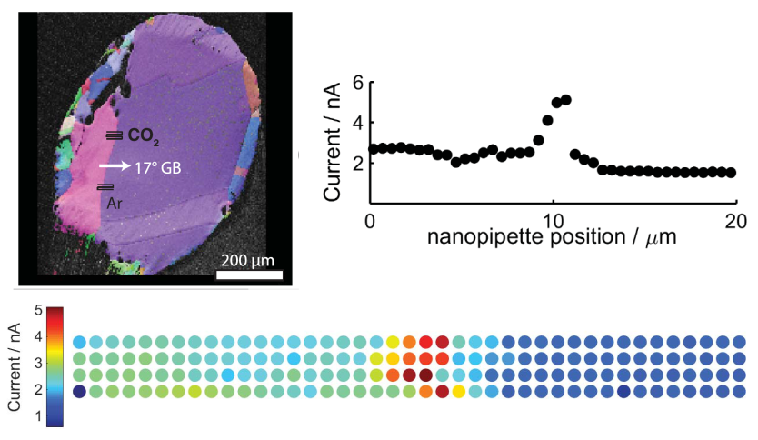 SECCM CO2 electroreduction on polycrystalline Au